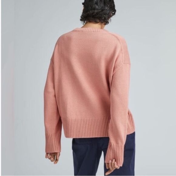 Everlane Organic Cotton The Boxy Everyday Sweater Light Pink Small - Picture 3 of 7